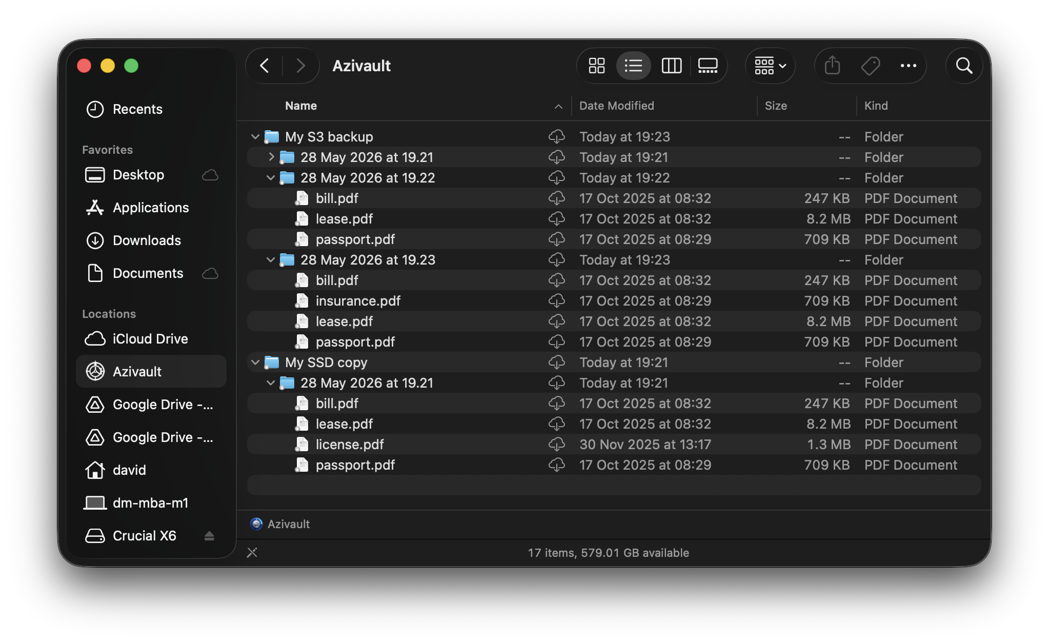 Restore through a familiar file browser screenshot